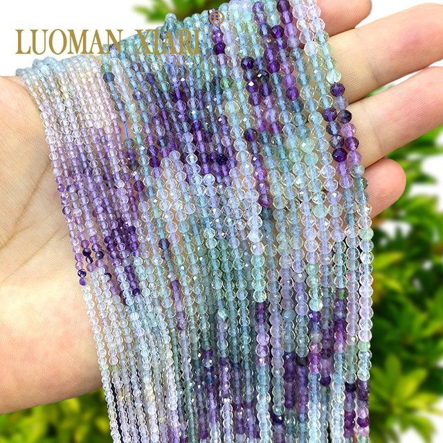 LUOMAN XIARI Spacer Perlen, Facettierter AA Fluorit, Bunt, Unisex - Bild 1