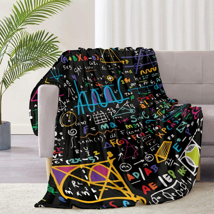 Weiche Fleece-Decke mit mathematischem Digitaldruck aus Samt und Flanell, B/B: 150 x 200 cm, Mehrfarbig - Bild 4