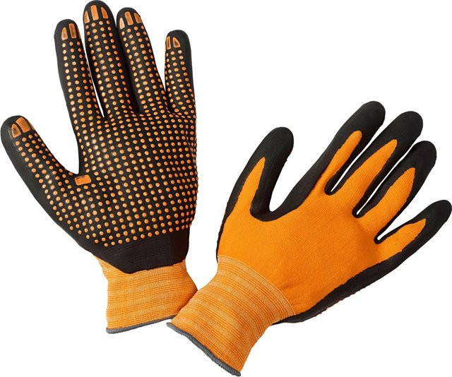 LUX-TOOLS Allround-Handschuhe in Orange mit Nitrilbeschichtung, Größe 9, nach EN 388 - Bild 1