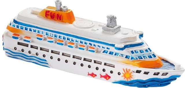HobbyFun Kreuzfahrtschiff Tischdeko aus Polyresin in Weiß - Bild 1