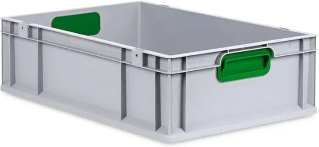 PROREGAL Eurobox Nextgen Color Transportbox mit Griffen und glattem Boden, Grün, H x B x T: 17 x 40 x 60 cm, 34 Liter - Bild 1