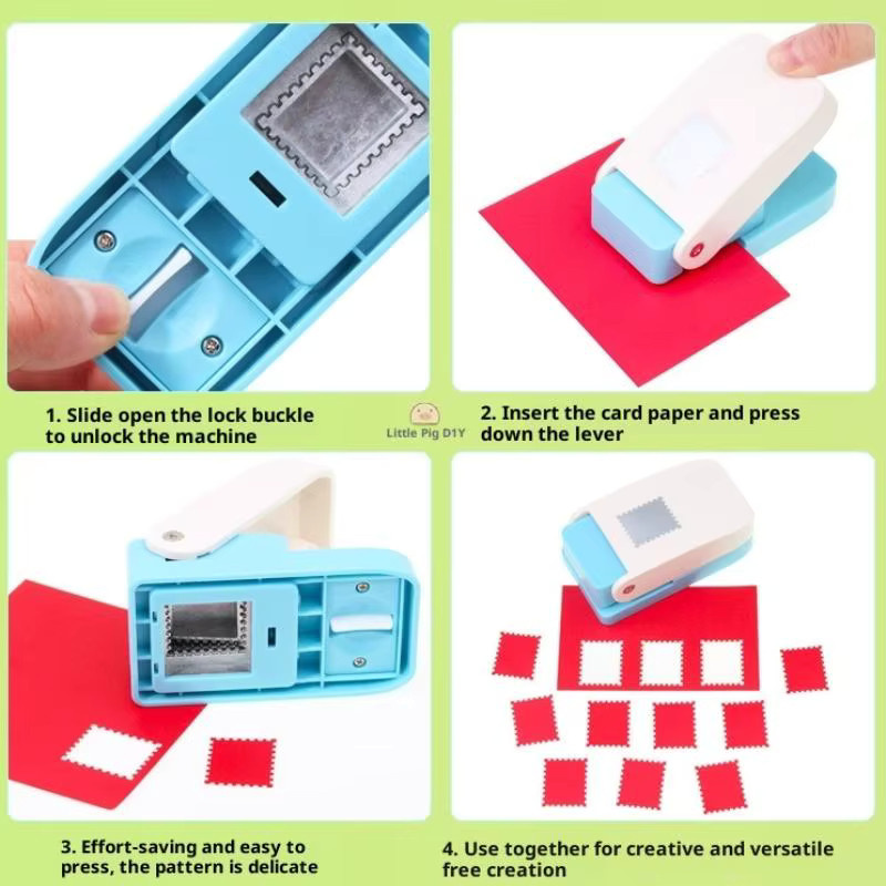 Rechteckiger Stempel-Locher aus ABS-Kunststoff für Scrapbooking und Papierhandwerk in Weiß - Bild 5