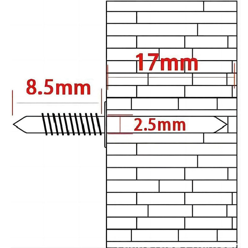 100 Stück nahtlose doppelköpfige Nägel aus Edelstahl in Silber inklusive Werkzeug für kratzfreie Sockelleistenmontage von HaiKouLiJinHaiKeJiYouXianGongSi - Bild 3