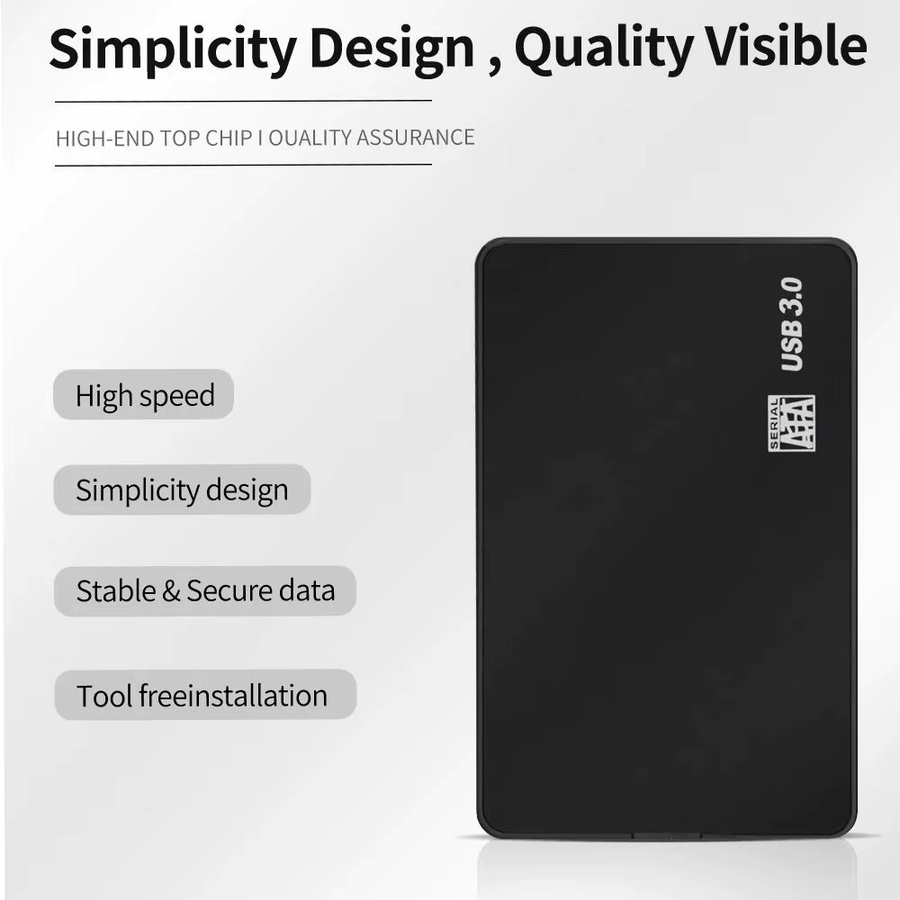 TISHRIC Externes Festplattengehäuse für 2,5 Zoll SSD und SATA zu USB 3.0 Adapter in Schwarz und Grün - Bild 5