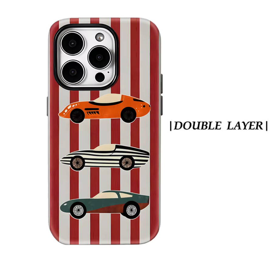 Potdemiel Retro-Auto-Trio Magnetische Handyhülle für iPhone 17 16 15 14 13 Pro Max Plus, Mehrfarbig - Bild 7