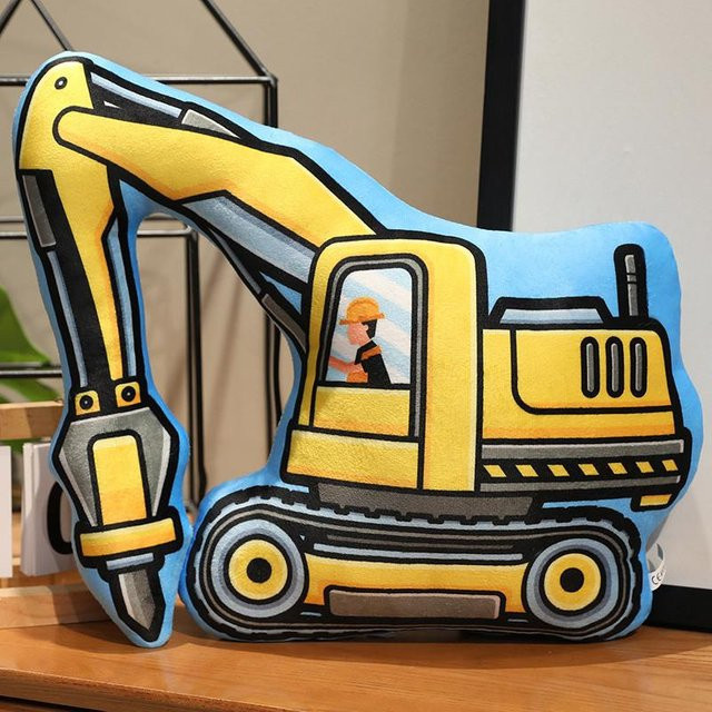 Cartoon-Bagger Lader LKW Stoffpuppe, Plüsch / Textil, 40cm, ab 14 Jahre - Bild 1