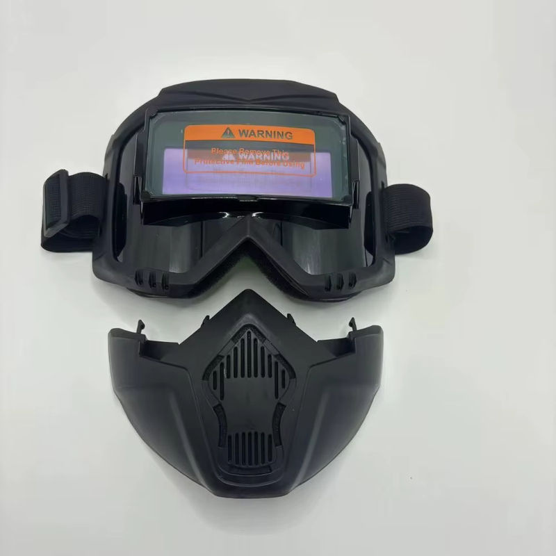Schweißbrille mit automatischer Verdunkelung und abnehmbarem schlagfestem Gesichtsschutz in Schwarz - Bild 4
