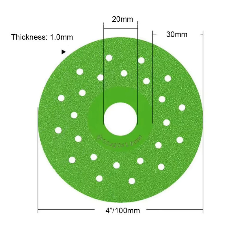 ZOMASOU Diamant-Trennscheibe für Fliesen und Keramik, Durchmesser: 100 mm, Farbe: Grün - Bild 2