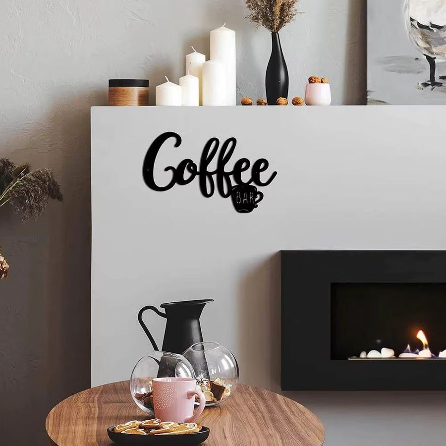 CIFBUY Kaffee-Wandschild aus Metall in Schwarz zur Wanddekoration für deine Kaffeebar - Bild 3