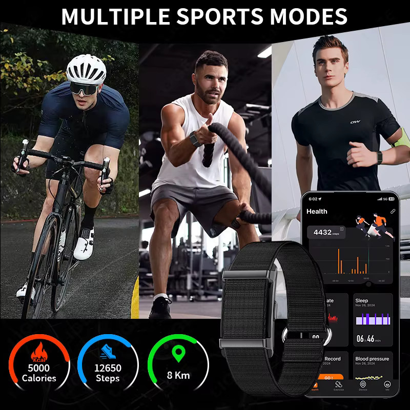 LIGE Fitness Smart-Armband für Damen und Herren mit Herzfrequenzmesser, wasserdicht bis 1 ATM, Schwarz - Bild 6