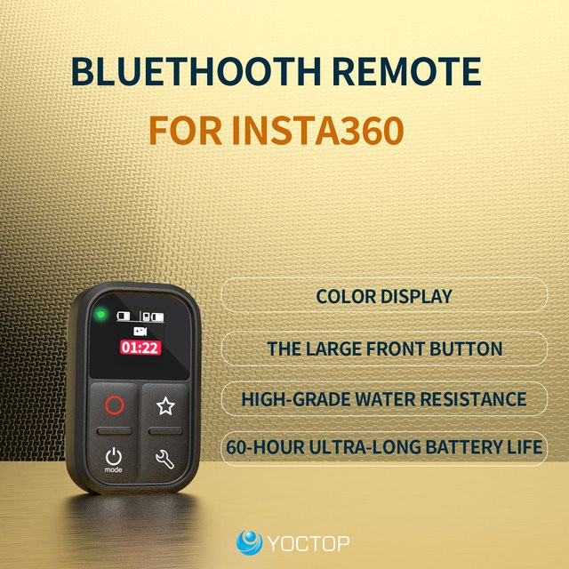Wasserdichte Bluetooth-Fernbedienung für Insta360 Sportkameras in Schwarz, kompatibel mit Insta360 X2, X3, X4, GO3, G03S und Ace Pro - Bild 1