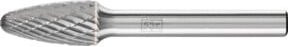 PFERD Hartmetall Frässtift Rundbogen RBF universal mittel kreuzverzahnt, Durchmesser: 10 mm, Länge: 20 mm, Schaft-Durchmesser: 6 mm, Farbe: Silber - Bild 1