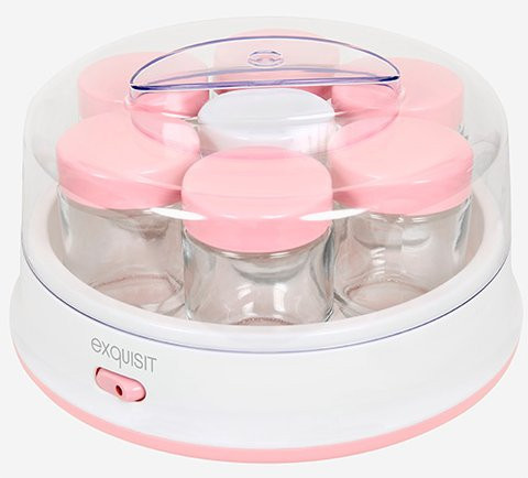 Exquisit YM 3101 Glas in Weiß und Pink B/T/H: 25,0 x 25,0 x 14,7 cm - Bild 1