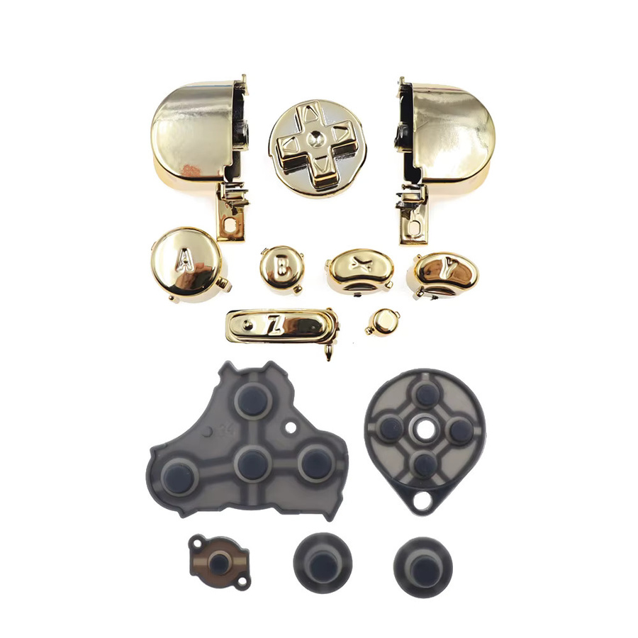 Komplettes Ersatzteil-Set für Nintendo NGC-Controller in Multicolor mit L/R ABXY Z Tasten, Joystick-Abdeckung, Daumengriffen und Gummi-Leitkappen im Retro-Design - Bild 2