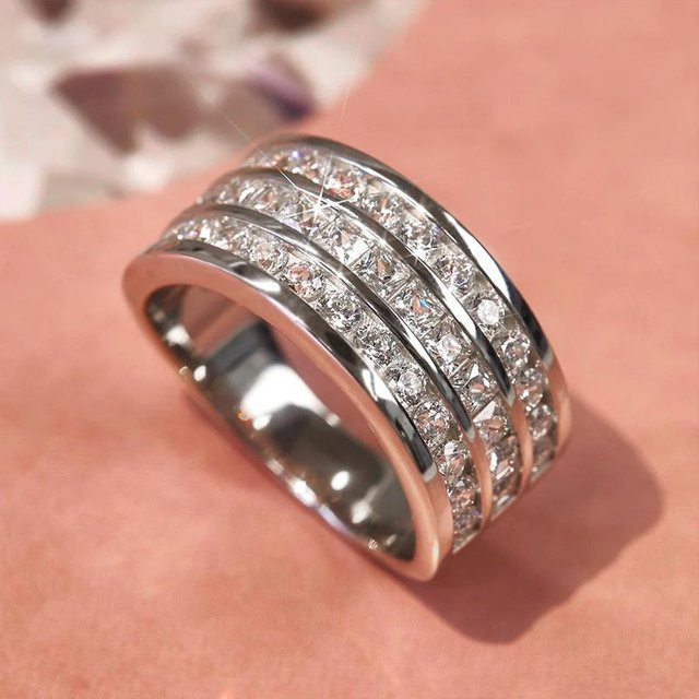 Huitan Ringe, Zirkonia, Silber, Damen - Bild 1