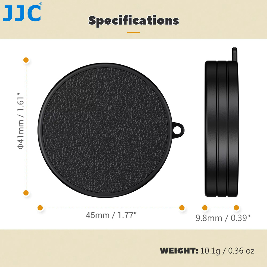 JJC Objektivdeckel für Fujifilm Fuji X aus Aluminium in Schwarz mit weichem EVA-PU-Leder - Bild 5