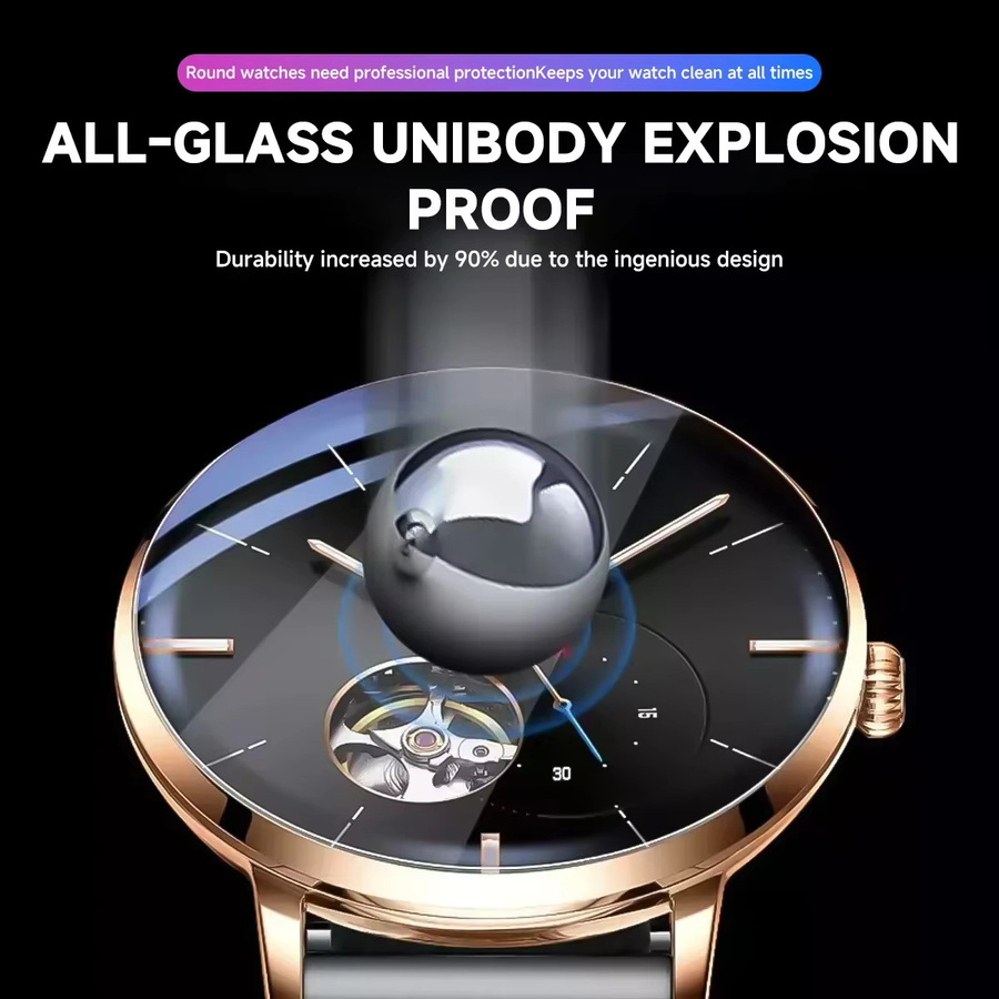 OAKCHARM Displayschutz aus gehärtetem Glas für Uhren, 26-46 mm - Bild 3