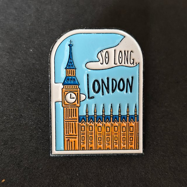 Emaille-Brosche, britische große Uhr, bunt, Unisex - Bild 1
