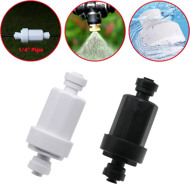Adhere To Fly Edelstahl-Vorfilter mit Slip-Lock-Mikrofilter für 1/4 Zoll Bewässerungssysteme, Silber/Weiß - Bild 1