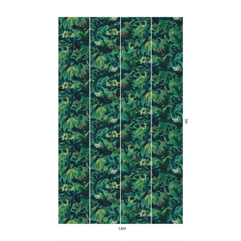 House of Hackney Tapete Limerence Malachite Green Mural mit floralem Naturmotiv, Vlies-Tapete, Breite: 540 cm, Höhe: 300 cm - Bild 4