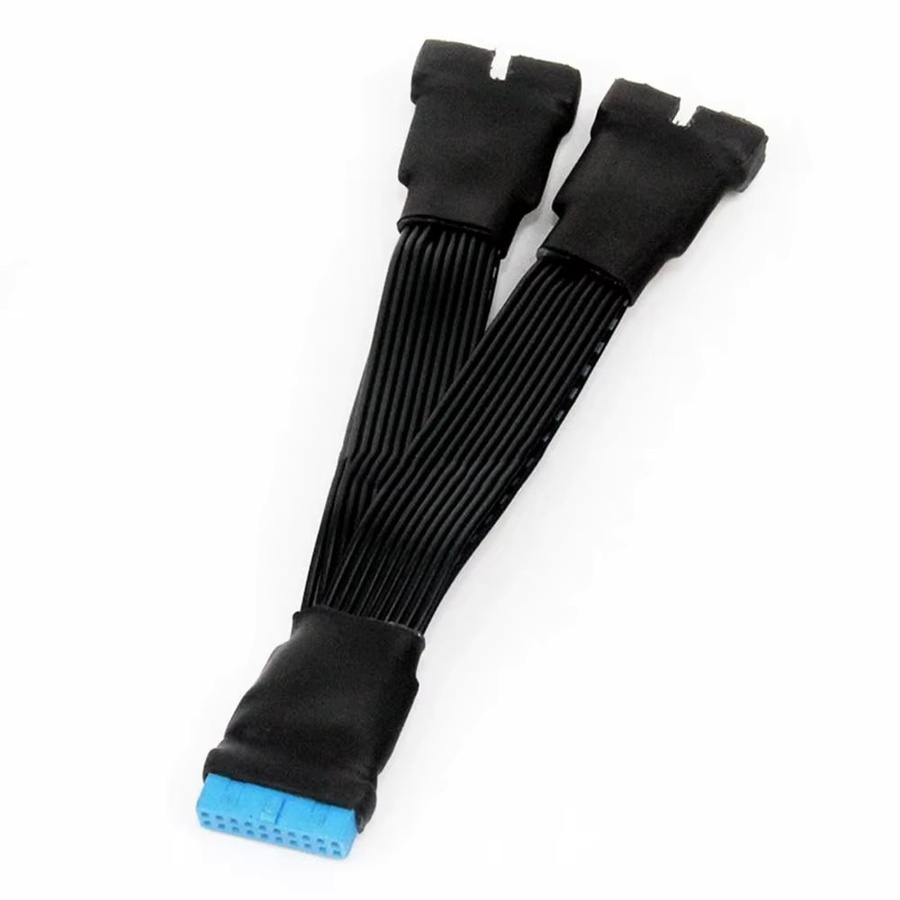 JIYUE USB 3.0 19PIN Header 1 auf 2 Verlängerung Splitter Kabel in Schwarz, Länge: 15 cm - Bild 2