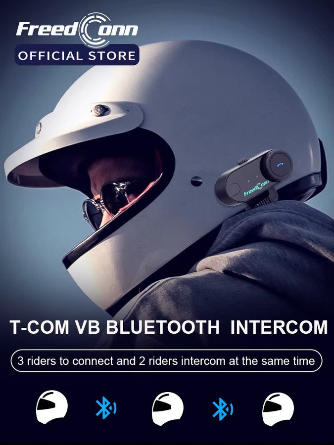 Freedconn Motorrad-Intercom Bluetooth-Headset mit BT 5.1, FM-Radio und Musik-Sharing, wasserdicht, Schwarz - Bild 7