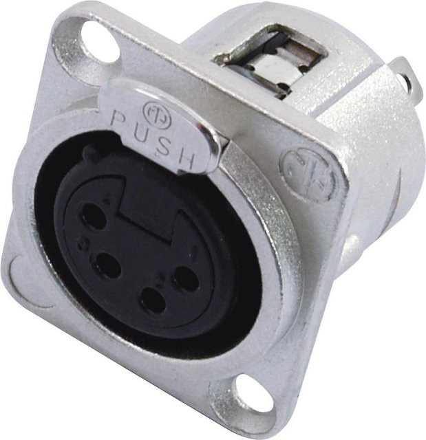 Neutrik XLR Einbaubuchse 4pol NC4FDL-1 in Silber - Bild 1