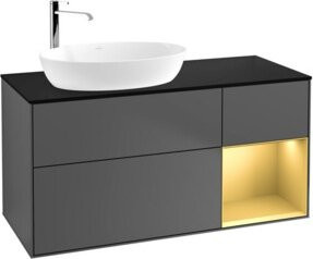 V&B Waschtischunterschrank Finion mit Wandbeleuchtung, Anthrazit lackiert, B/T/H: 120 x 50,1 x 60,3 cm - Bild 1