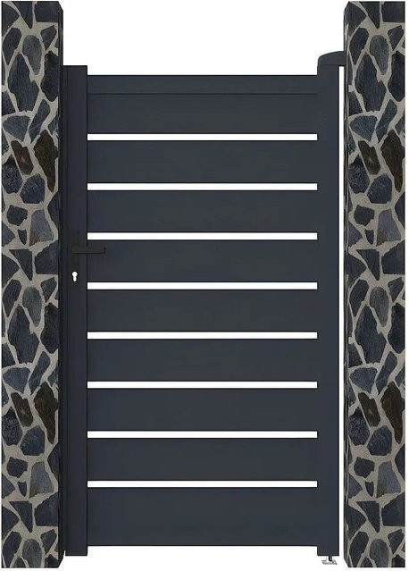 Vente-unique Eingangstor Primo Aluminium Anthrazitgrau Breite: 100 cm - Bild 1