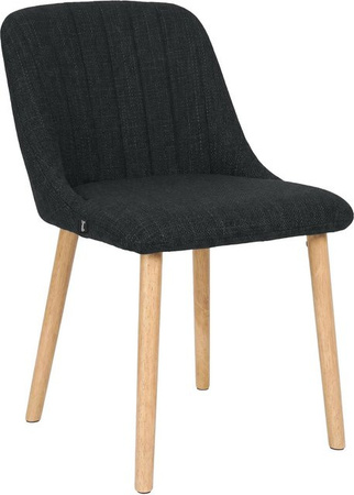 CLP Esszimmerstuhl Arie gepolstert mit Lehne, Küchenstuhl mit Stoffbezug und Holzgestell in Schwarz, Scandinavian Design für Küche und Wohnbereich
