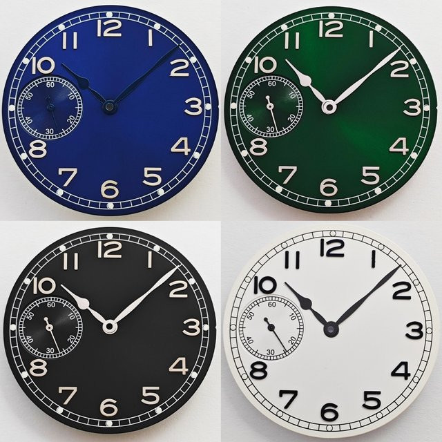 RICHUS Uhrenzifferblatt 37mm, Weiß, Uhrenzeiger, Passend für ETA6497 ST3600 - Bild 1