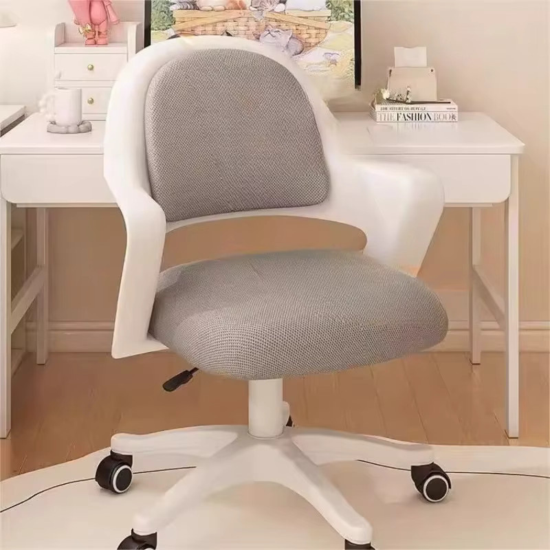DUTRIEUX Drehbarer Bürostuhl in Pink mit ergonomischem Kissen im skandinavischen Design für Home Office und Schlafzimmer - Bild 2