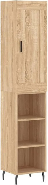 vidaXL Highboard Sonoma-Eiche, Farbe Braun, B/T/H: 34,5 x 34 x 180 cm - Bild 1