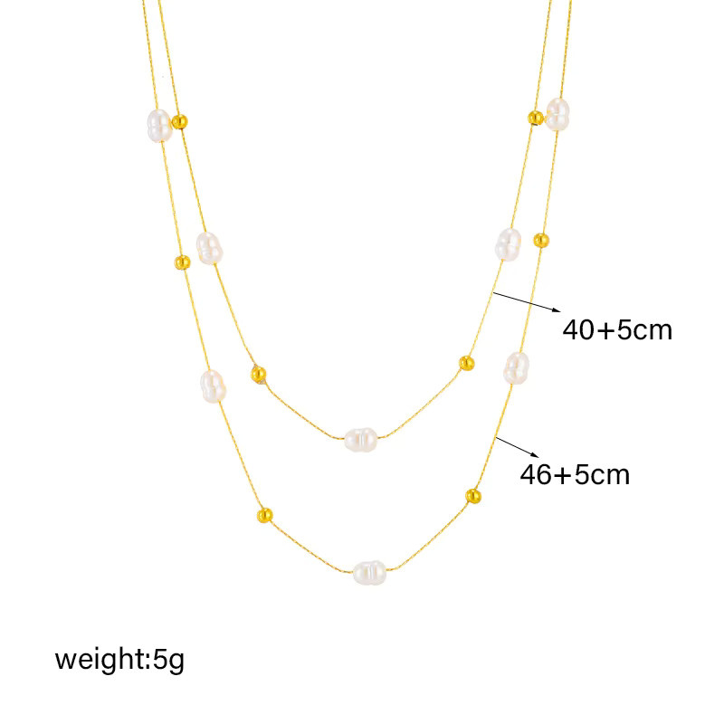 DIEYURO Halskette, Edelstahl, Perle, Gold, Damen - Bild 2