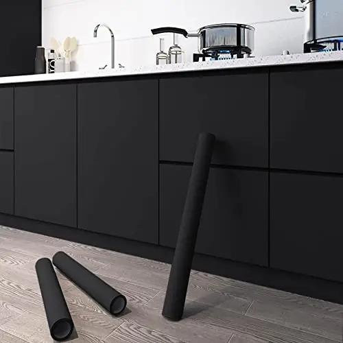 Selbstklebende Küchentapete Lucky Black Cat in Schwarz, wasserdichte und ölbeständige Wanddekor-Aufkleber aus PET, Breite: 60 cm, Länge: 1 m - Bild 1