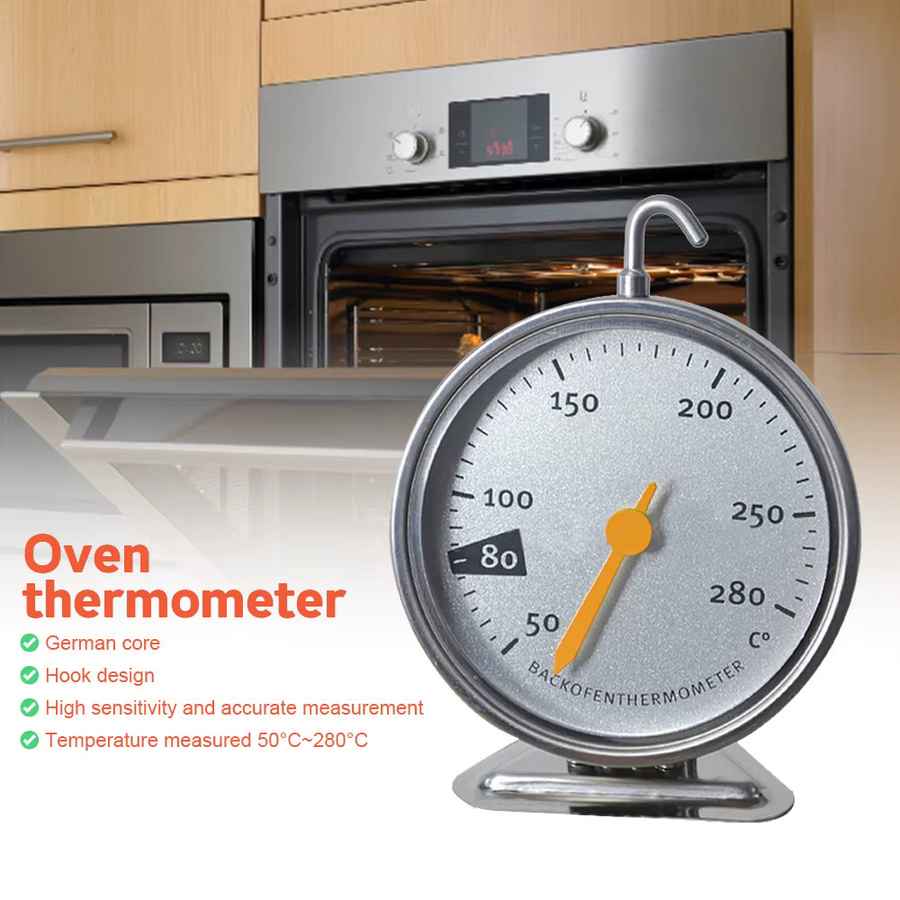 Aideepen Edelstahl-Ofenthermometer in Silber mit großem Zifferblatt zum Backen, Grillen und Kochen - Bild 5