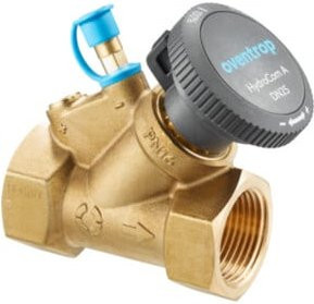 Oventrop Strangabsperrventil HydroCom A DN 20, Rp 3/4, PN 16, beidseitig Innengewinde, Messing, Gold - Bild 1