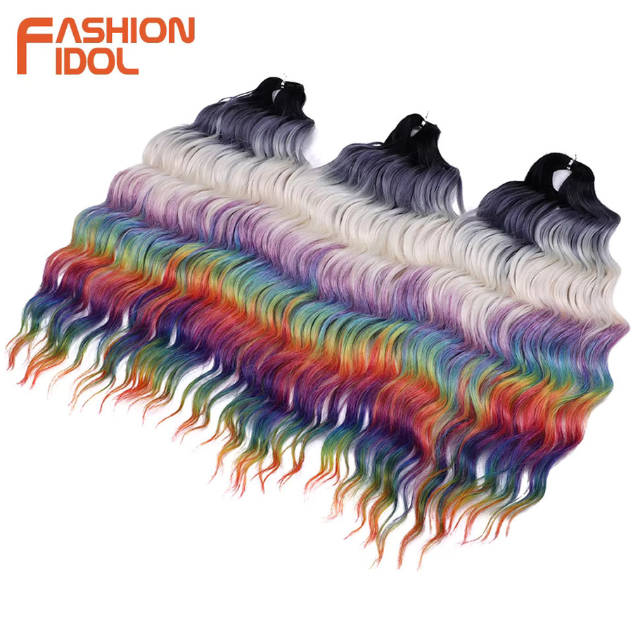 MODE IDOL Haar Extensions, Ombre Regenbogen, Afro Curl Twist, Damen - Bild 1