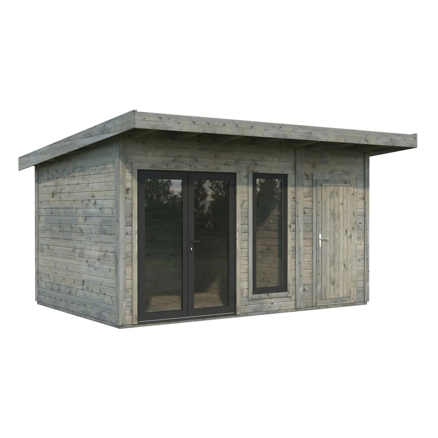 Palmako Holz-Gartenhaus Aurelia Pultdach aus Fichte in Grau mit modernem Design B/T: 436 x 300 cm - Bild 2