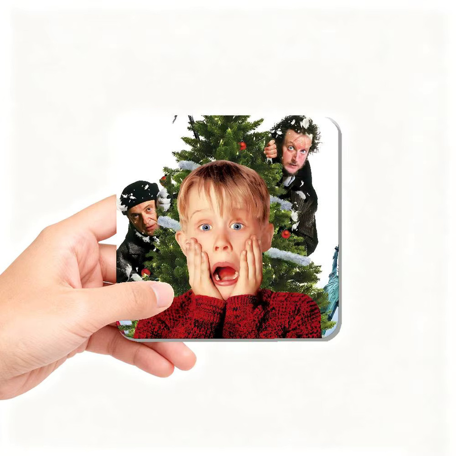 H-Home A-Alone Weihnachtsmagnet Set aus Acryl, quadratische selbstklebende Kühlschrankmagnet Aufkleber in Mehrfarbig - Bild 3