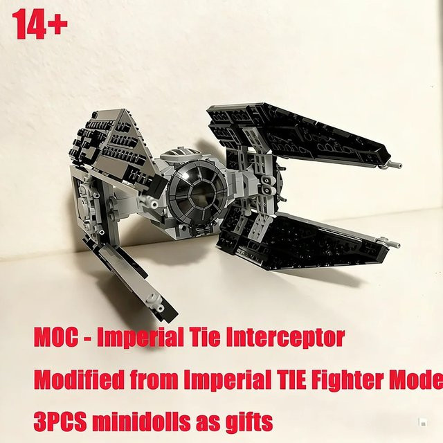 Potdemiel MOC TIE Fighter, Bausteine, Star Wars, Weltraum, 418 Teile, ab 14 Jahren - Bild 1