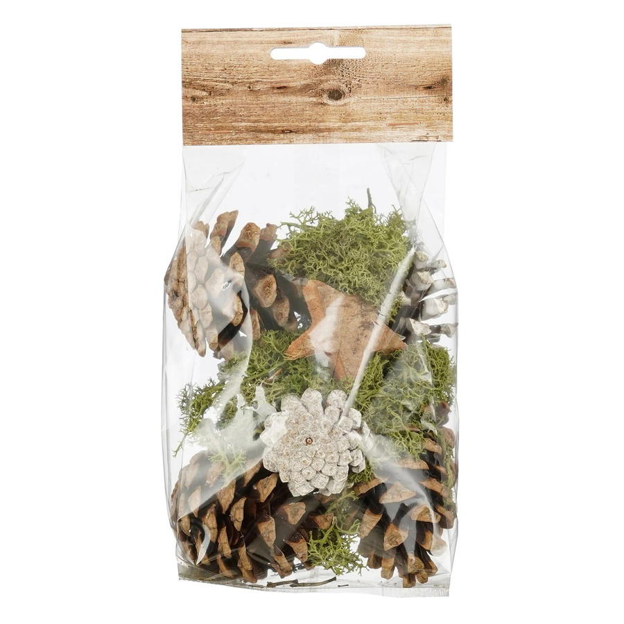 Mica Decorations Potpourri Zapfen und Moos Mischung Grün-Braun 100 g - Bild 2