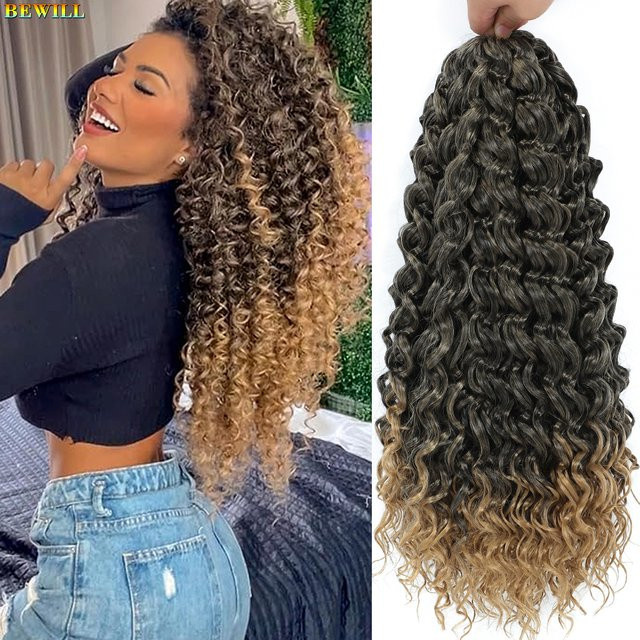 Bewill Ombre Ginger Gogo Curl Häkelhaar, Wasserwelle, 14-18 Zoll, Synthetisch - Bild 1