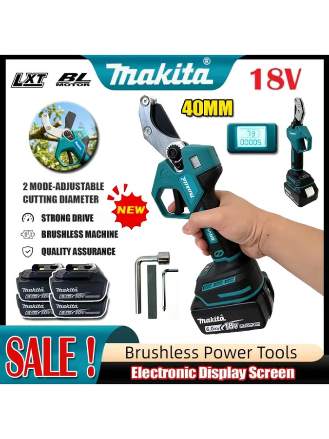 Makita Akku-Rohrschneider für PVC- und PPR-Kunststoffrohre mit 40mm maximalem Schnittdurchmesser, bürstenlos, Petrol, passend für 18V Akku - Bild 3