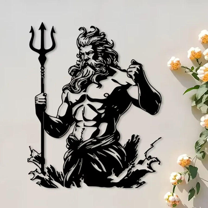 CIFBUY Wandkunst aus Metall Griechische Mythologie Götter Wandbild Schwarz unregelmäßig - Bild 3