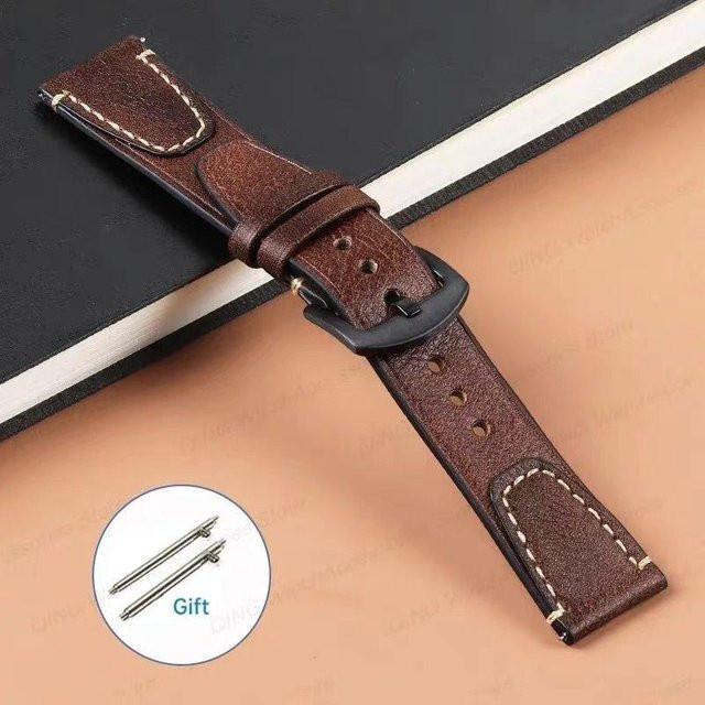Foucsontop Uhrenarmband Leder, Schwarz, Unisex - Bild 1