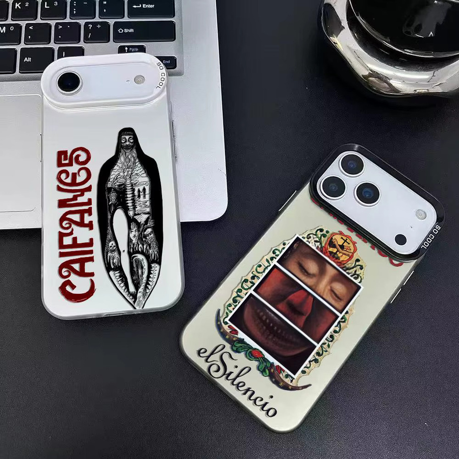 C-Caifanes El Nervio del Volcan Handyhülle für iPhone 11 bis 17 Pro Max Air, Matte Laser Aurora Design, Stoßfest, Farbe: Weiß - Bild 2