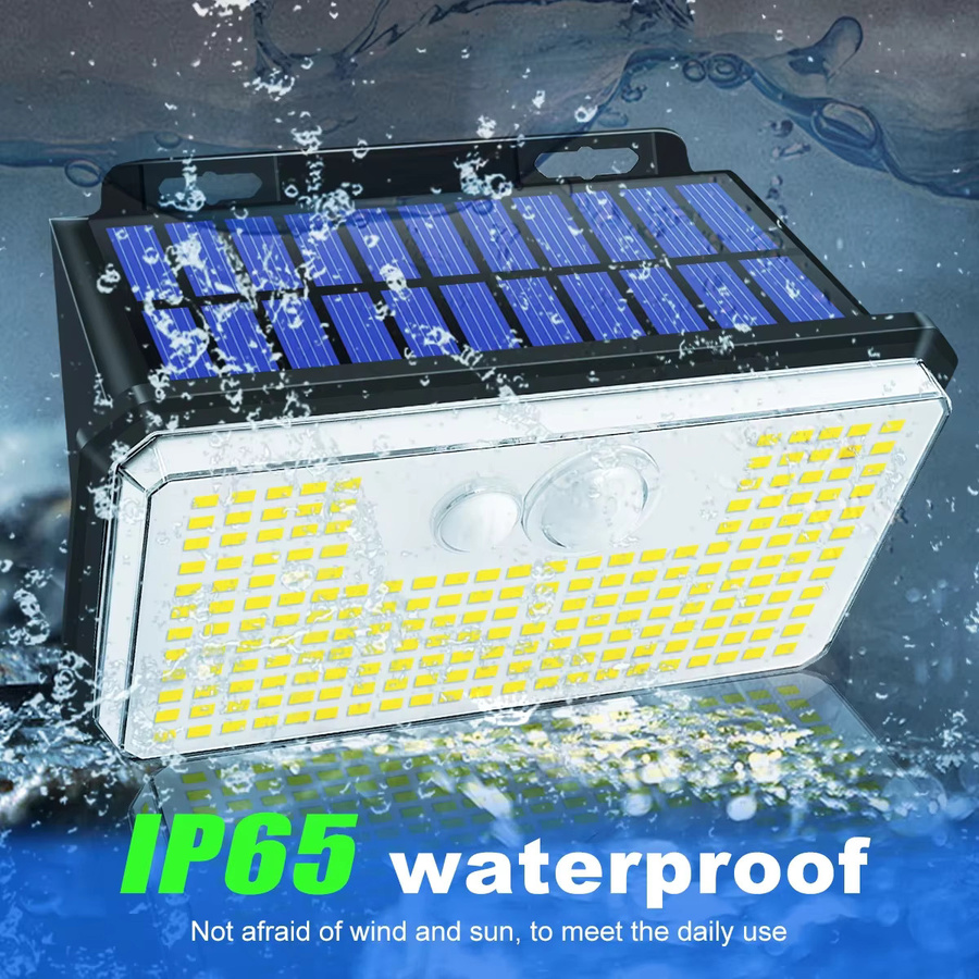 AMARYLLIS 2er-Set Solar-Gartenleuchten mit 197 LEDs, IP65 wasserdichte LED-Wandleuchten mit Bewegungsmelder, weiß/schwarz - Bild 3