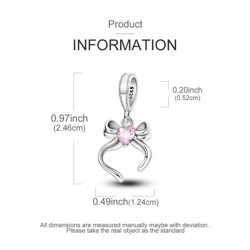 MULA Charm Armband, Schmetterling Knoten Herz, Silber, Damen - Bild 3