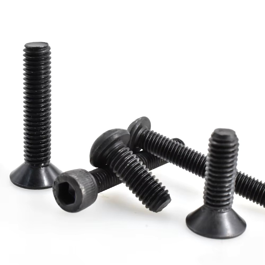 Sechskant-Innensechskantschrauben aus Kohlenstoffstahl in Schwarz, erhältlich als Senkkopf, Rundkopf oder Zylinderkopf für Maschinenbau (M2, M2.5, M3, M4) - Bild 3